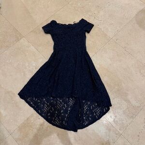 City Studio Navy Lace Dress